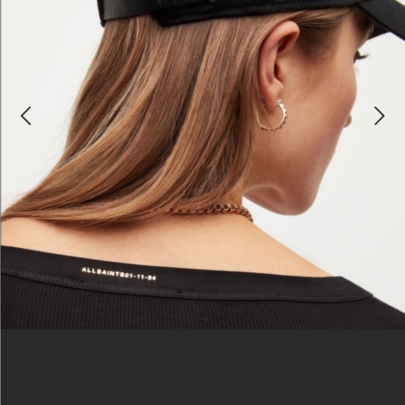 ALL SAINTS Rina Black Long Sleeve Ribbed Black Dress - Picture 8 of 9